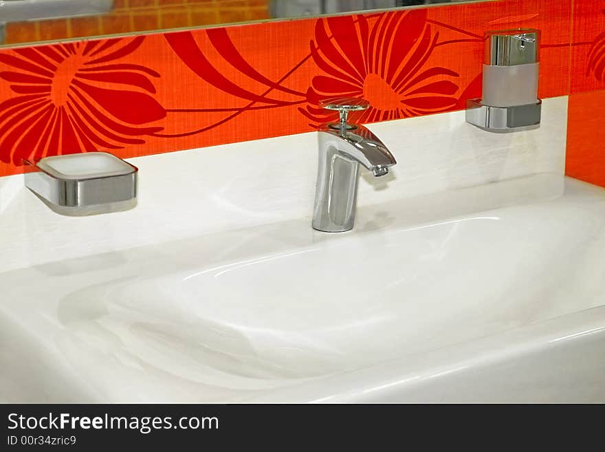 Red faucet