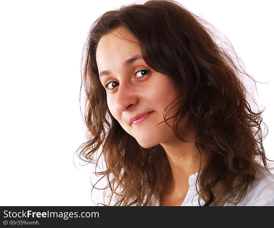 Confident good looking young woman smiling