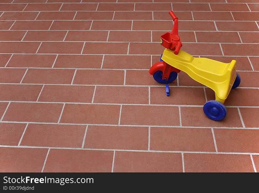 Child tricycle waiting for playing. Child tricycle waiting for playing