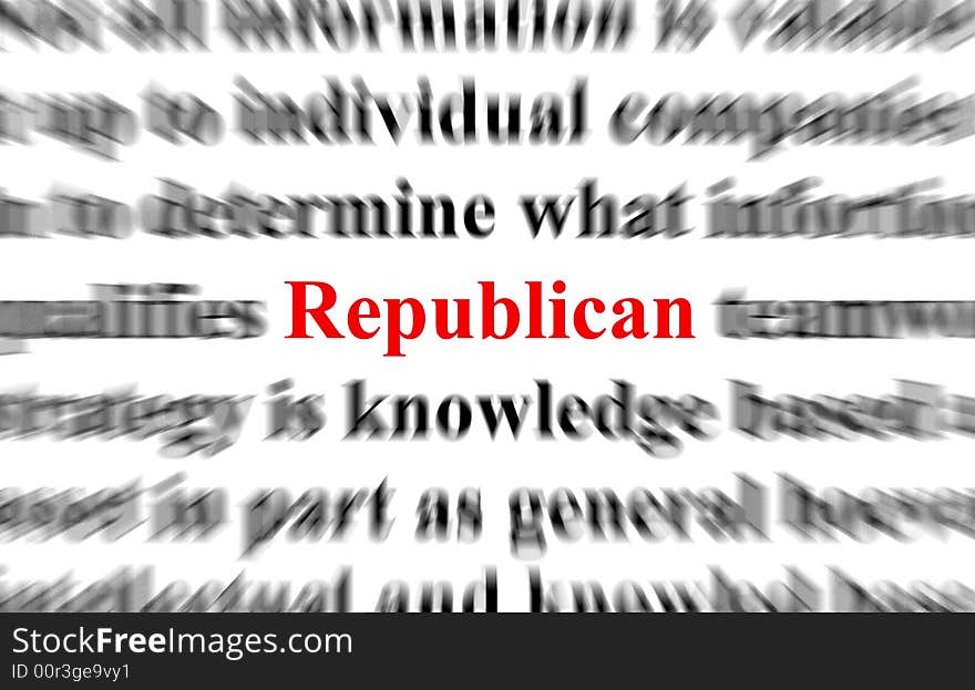 Blurred text with the focus on the word Republican