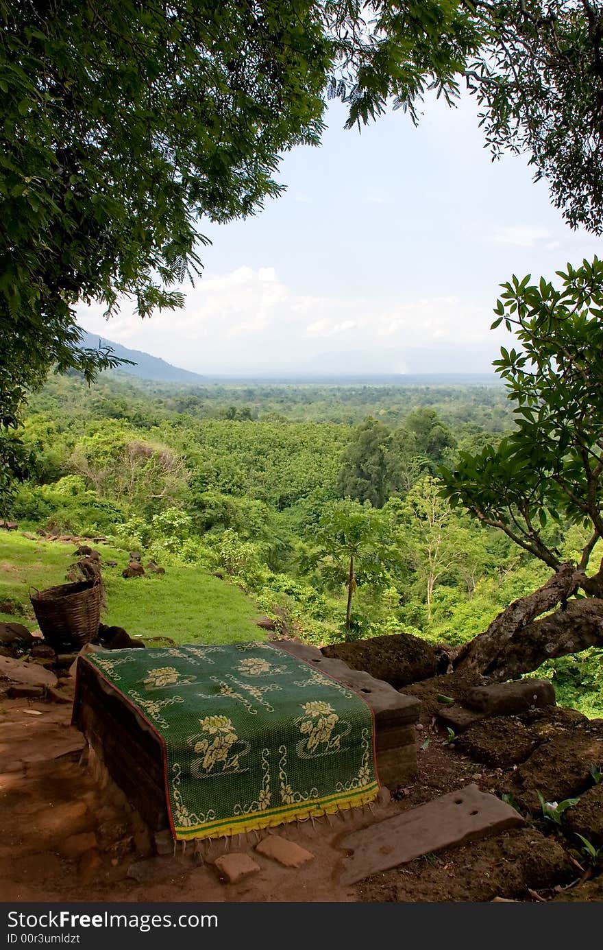 Wat phu champasak temple ruins landscape, laos. Wat phu champasak temple ruins landscape, laos