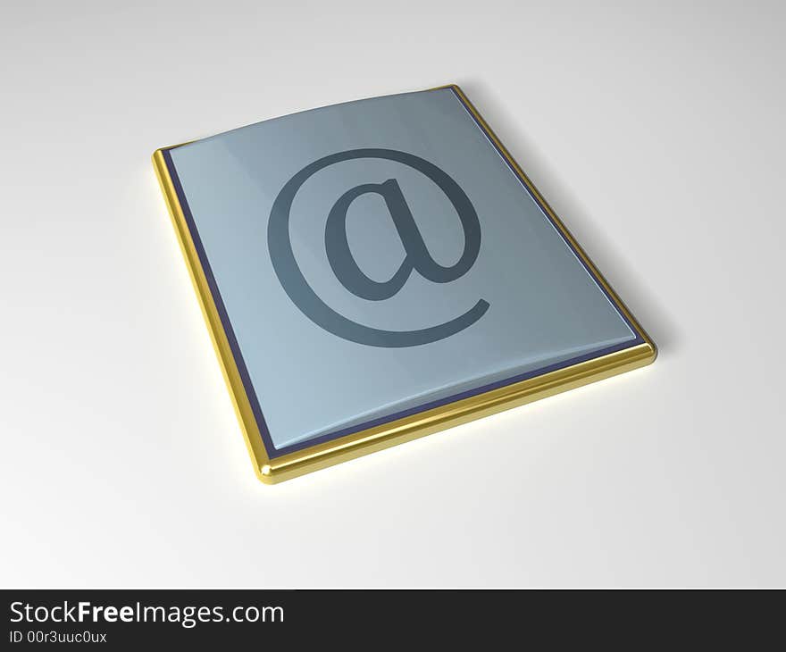 3d scene icon with symbol of the e-mail. 3d scene icon with symbol of the e-mail