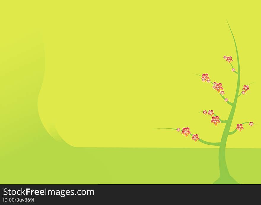 Spring background with tree in bloom.