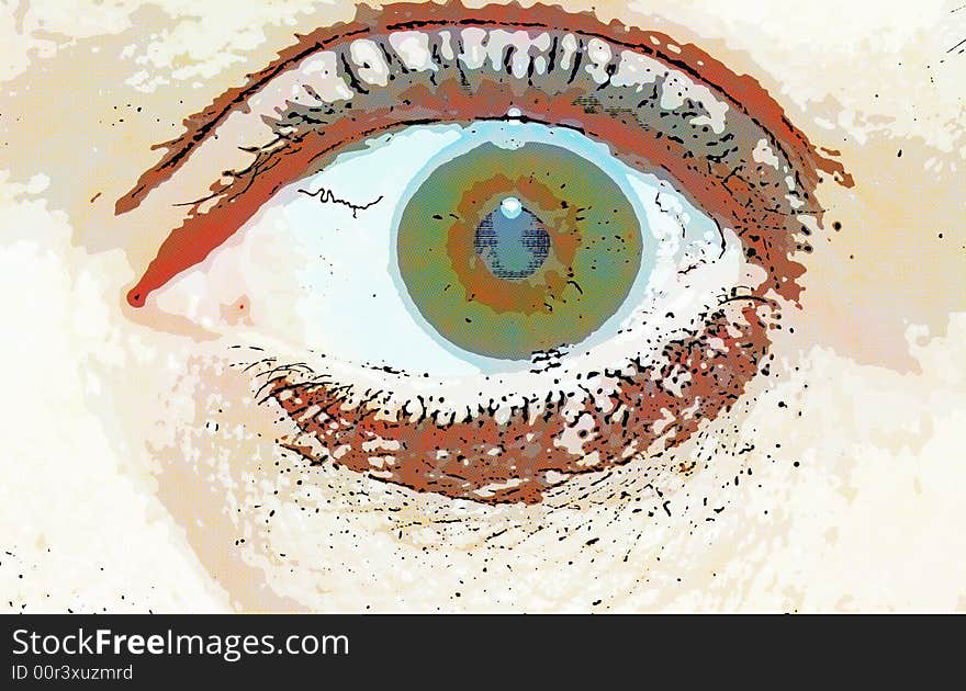 Photo of my eye
edited to look like comic book illustration. Photo of my eye
edited to look like comic book illustration