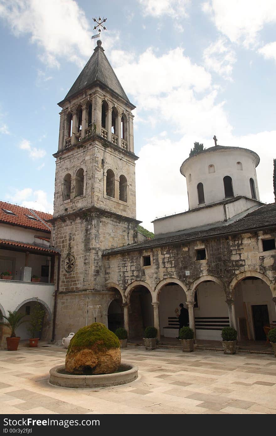 Monasteryin a square  in Croatia. Monasteryin a square  in Croatia