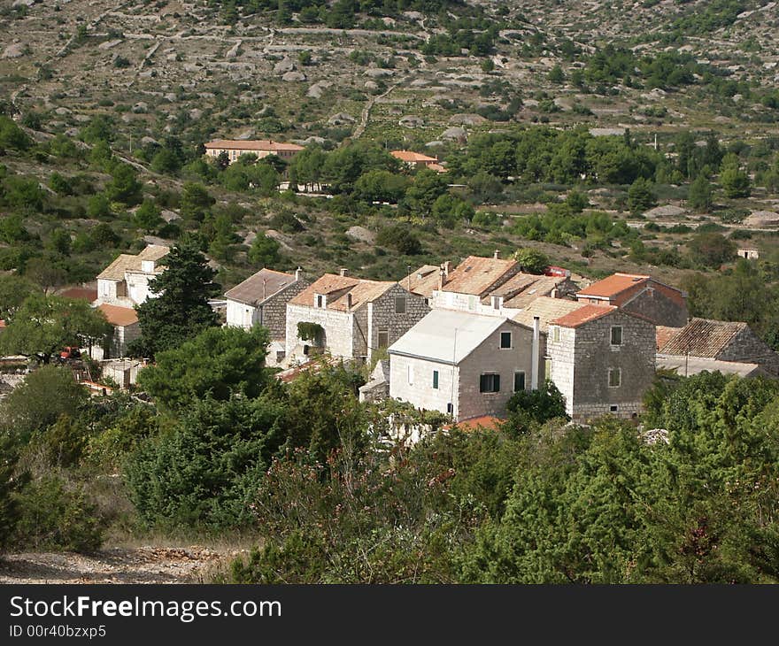 Stone houses on Island of Vis- Croatia. Stone houses on Island of Vis- Croatia