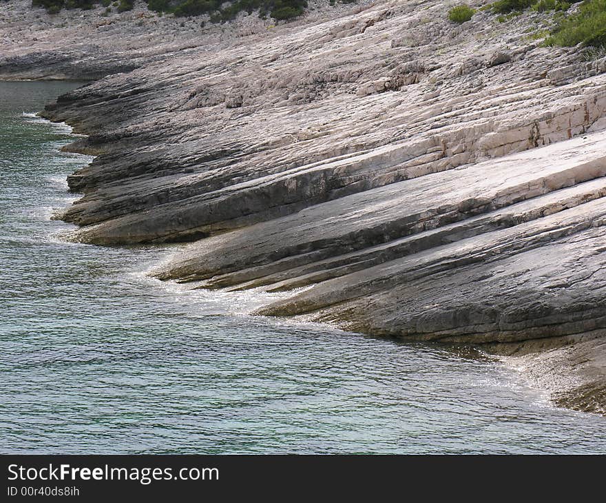 Waves and stones on Adriatic See from a ship. Waves and stones on Adriatic See from a ship