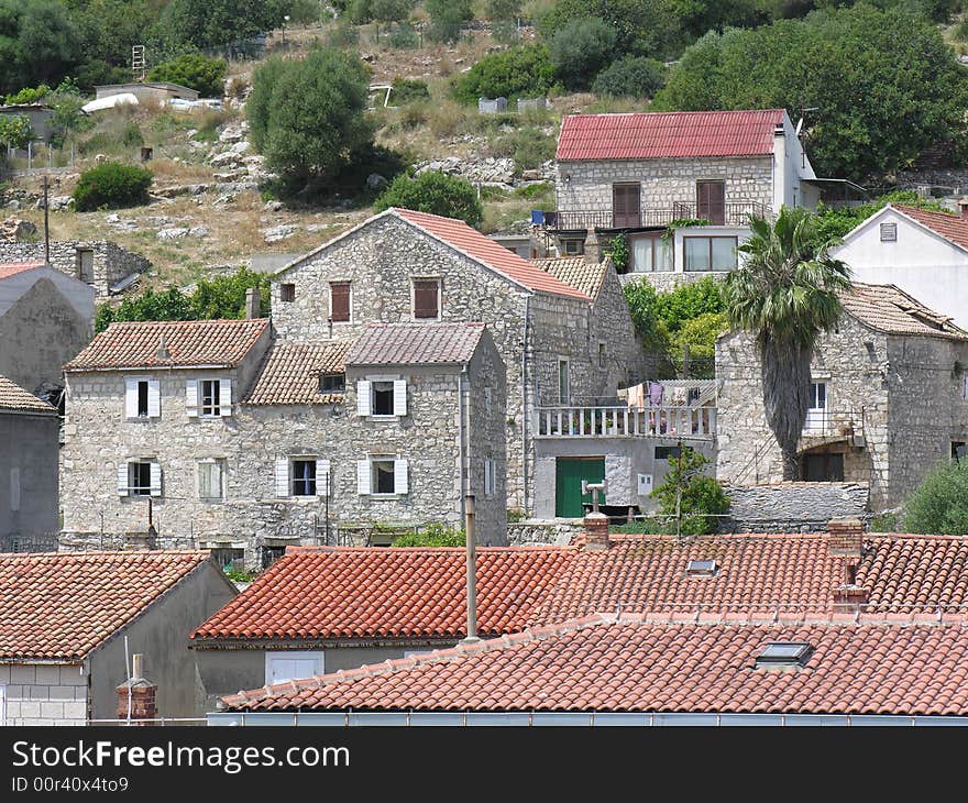 Stone houses on Island of Vis- Croatia. Stone houses on Island of Vis- Croatia