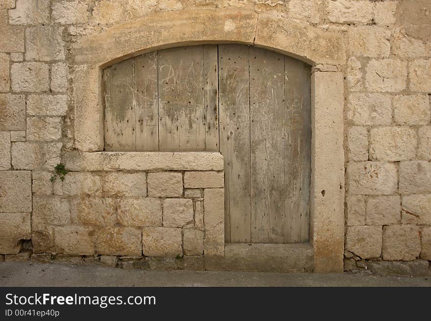 Original form of door and window in Dalmatia. Original form of door and window in Dalmatia