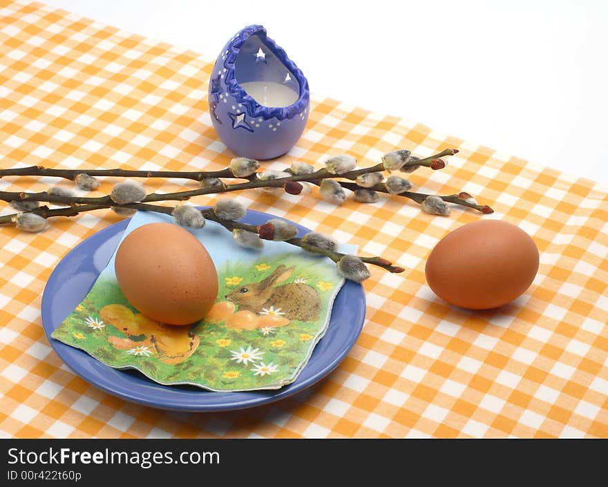 Easter breakfast- eggs on a plate