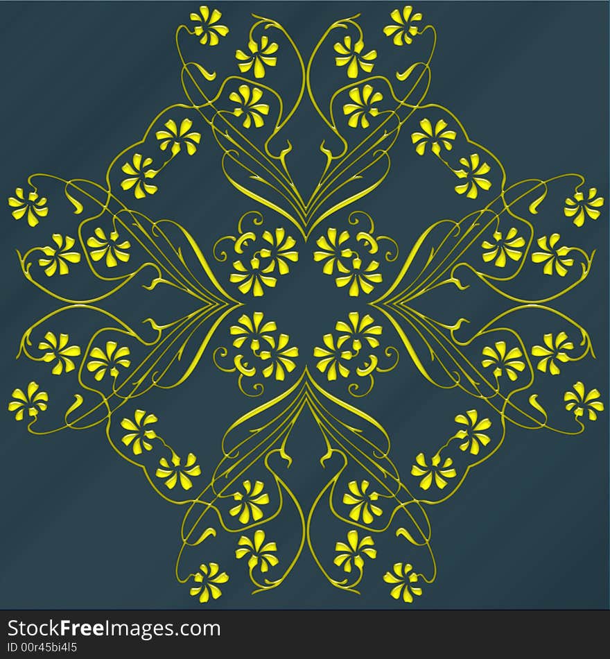 Abstract floral ornament - graphic illustration