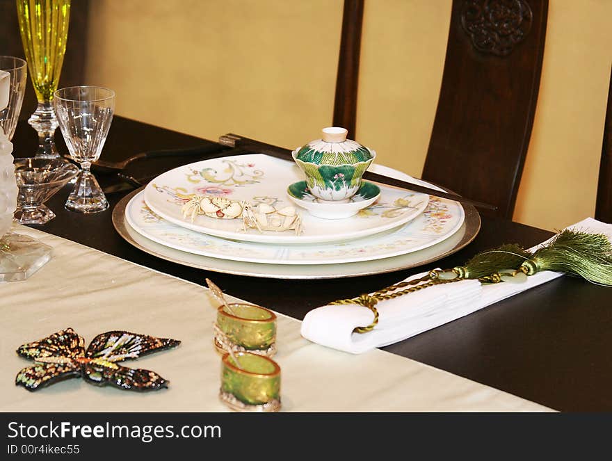 Asian and luxury table setting. Asian and luxury table setting