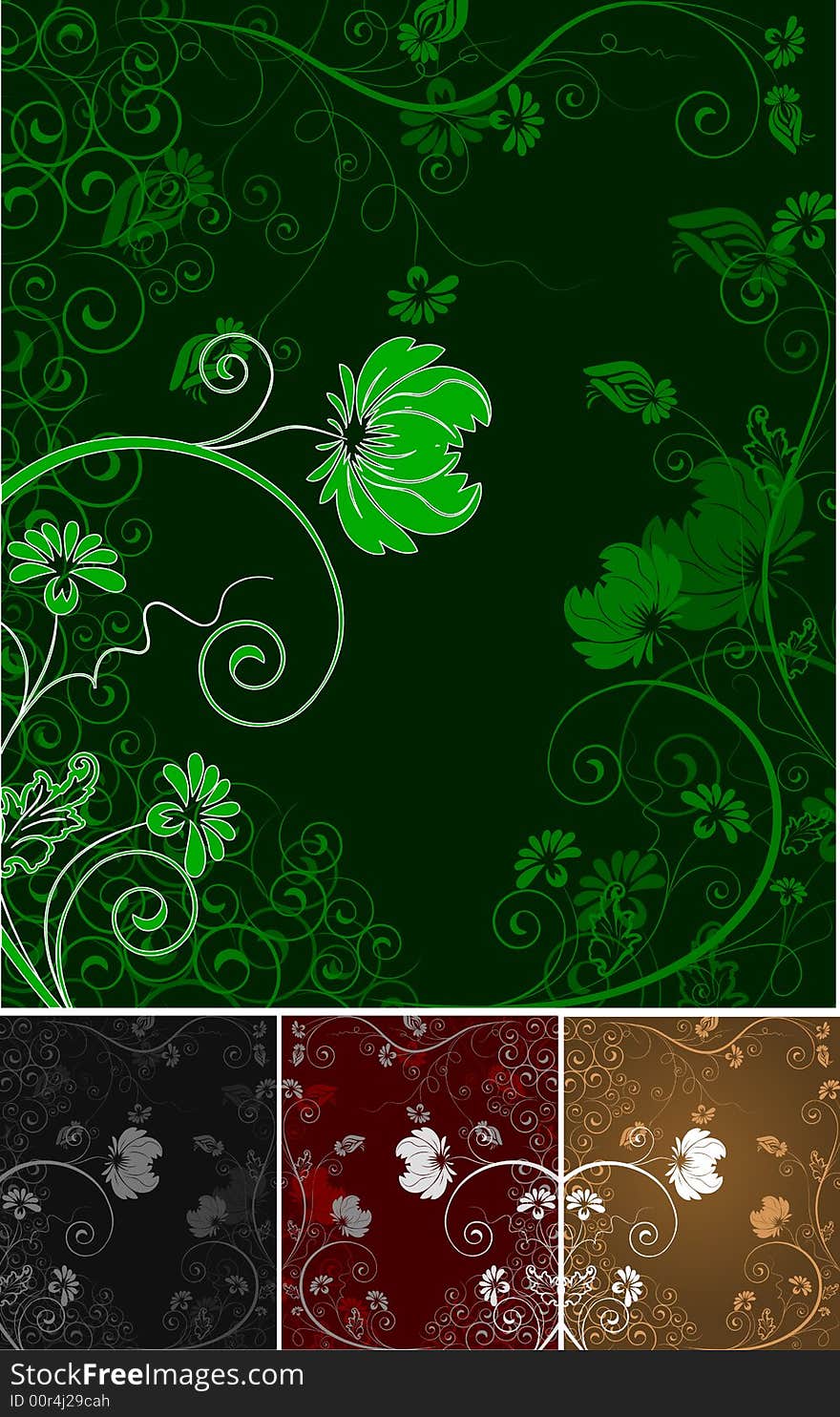 Abstract floral backgrounds set. A vector format is added. Suits well for a postcard or background. Abstract floral backgrounds set. A vector format is added. Suits well for a postcard or background