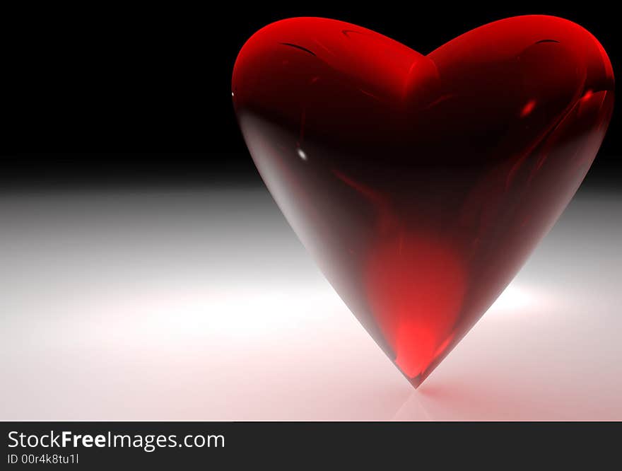 Glossy red heart