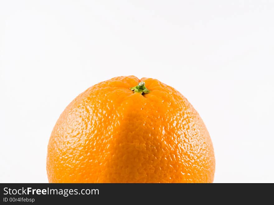 Single orange white background macro close up