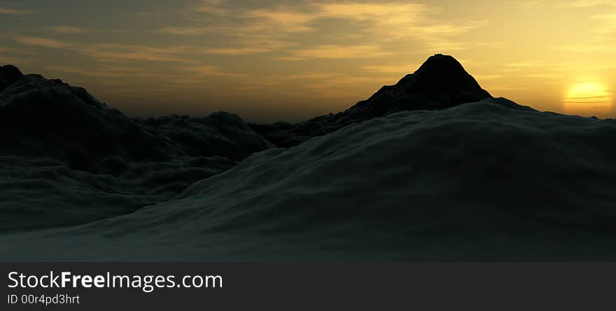 An image of some mountains, with sky in the background. An image of some mountains, with sky in the background.