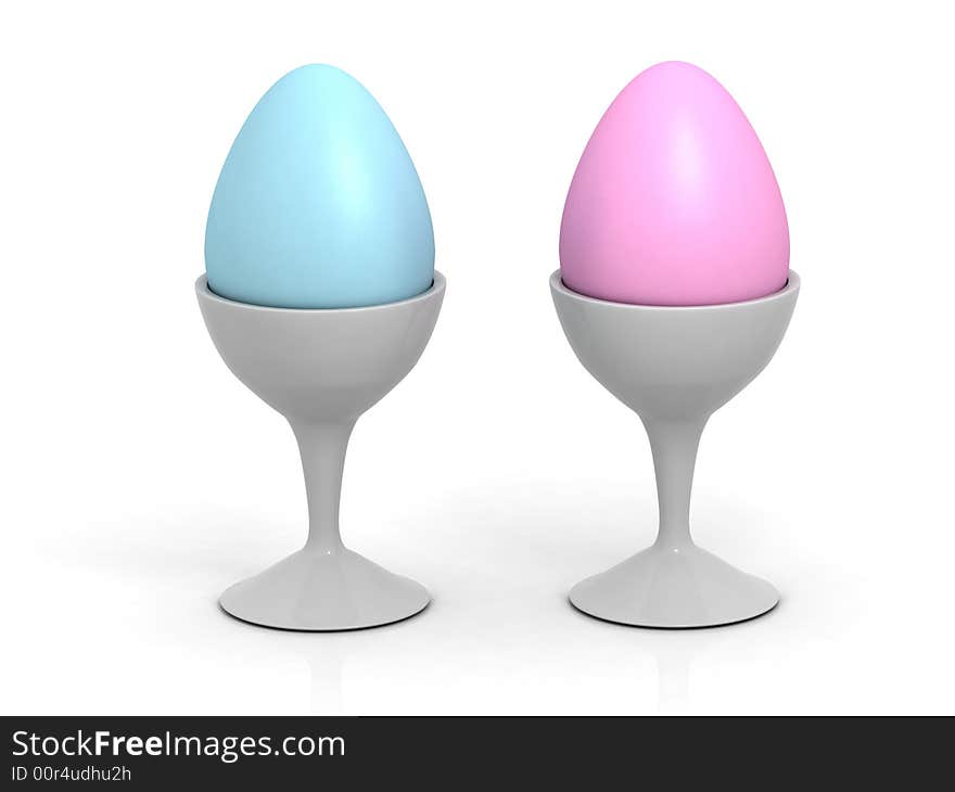 The 3d isolated color eggs, concepts ideas