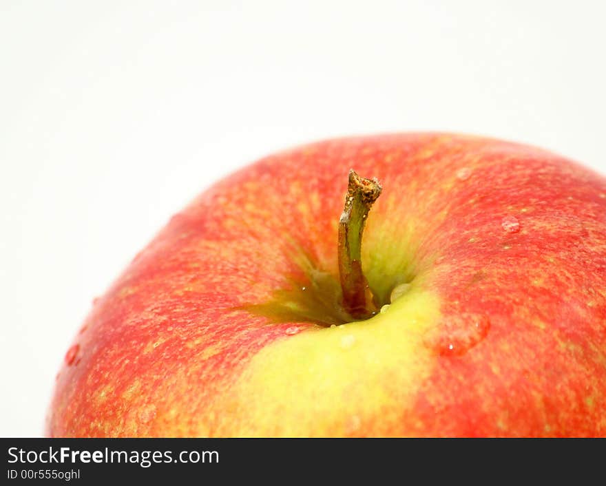 Macro apple shot isolated on white