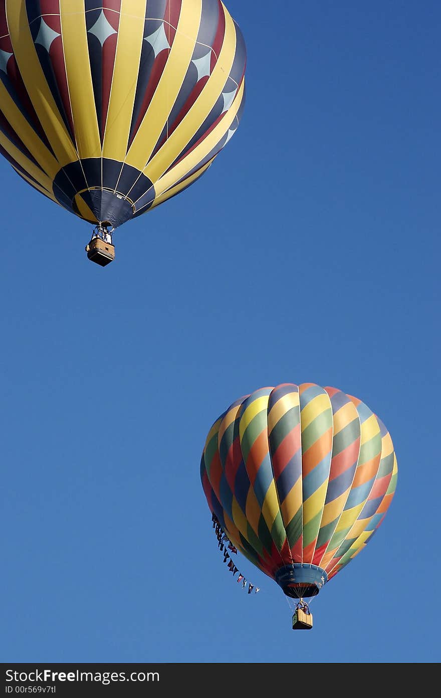 Colorful hot air balloons in the sky