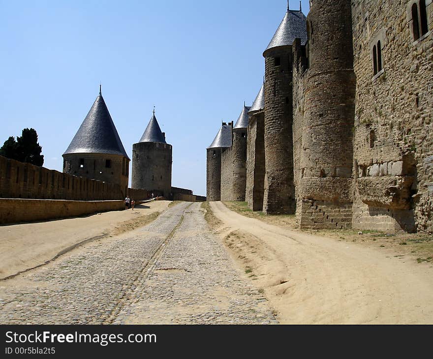 Carcassonne, fortified town in south France