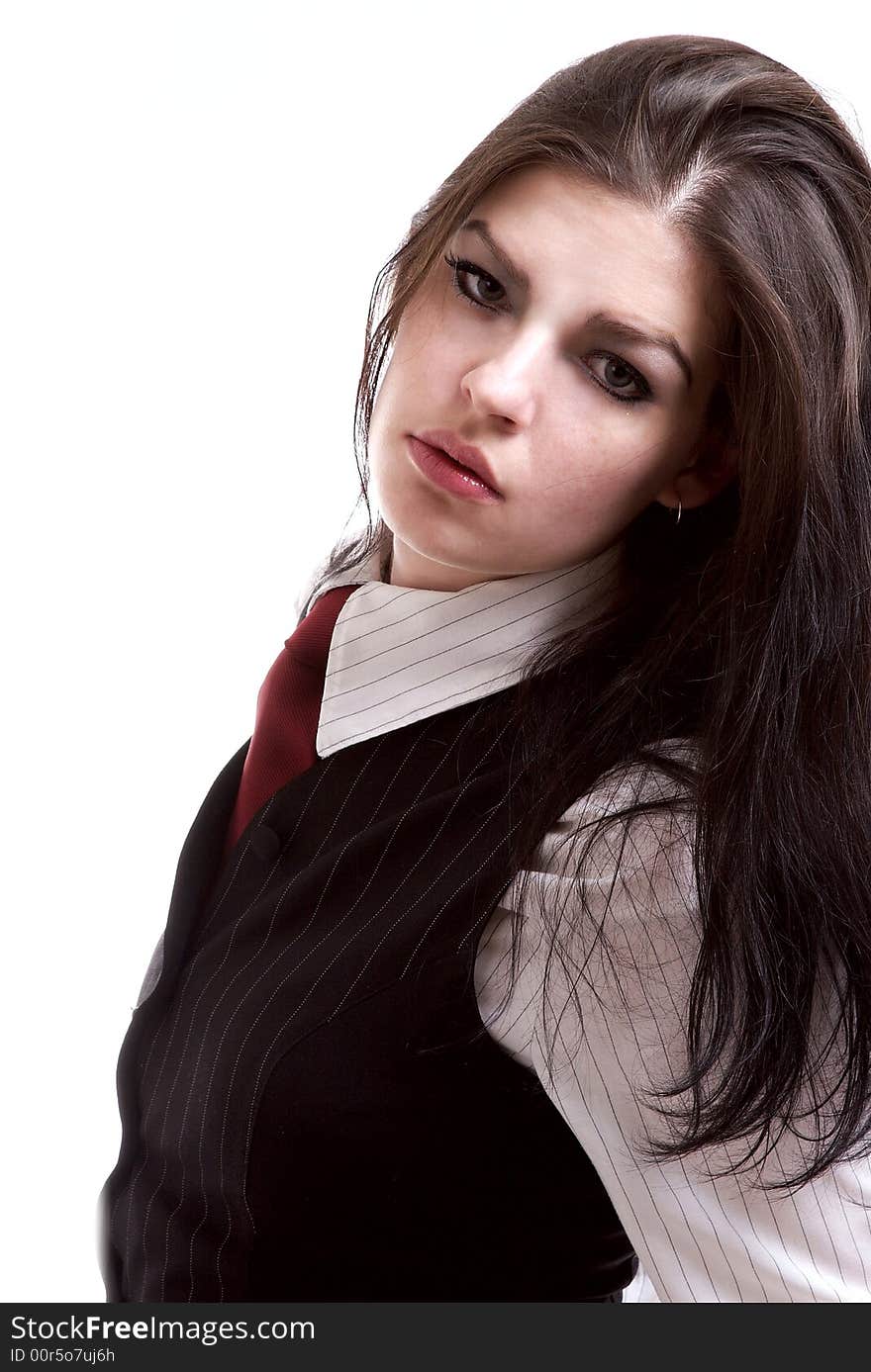 Businesswoman, isolated white background. studio shoot