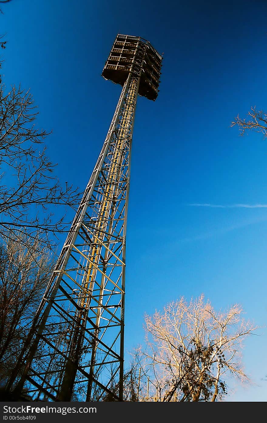 The light pole keeps every game on the football field visible