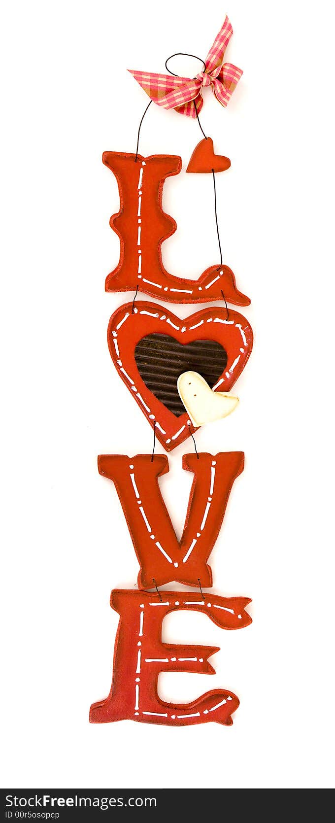 Red love sign isolated on a white background