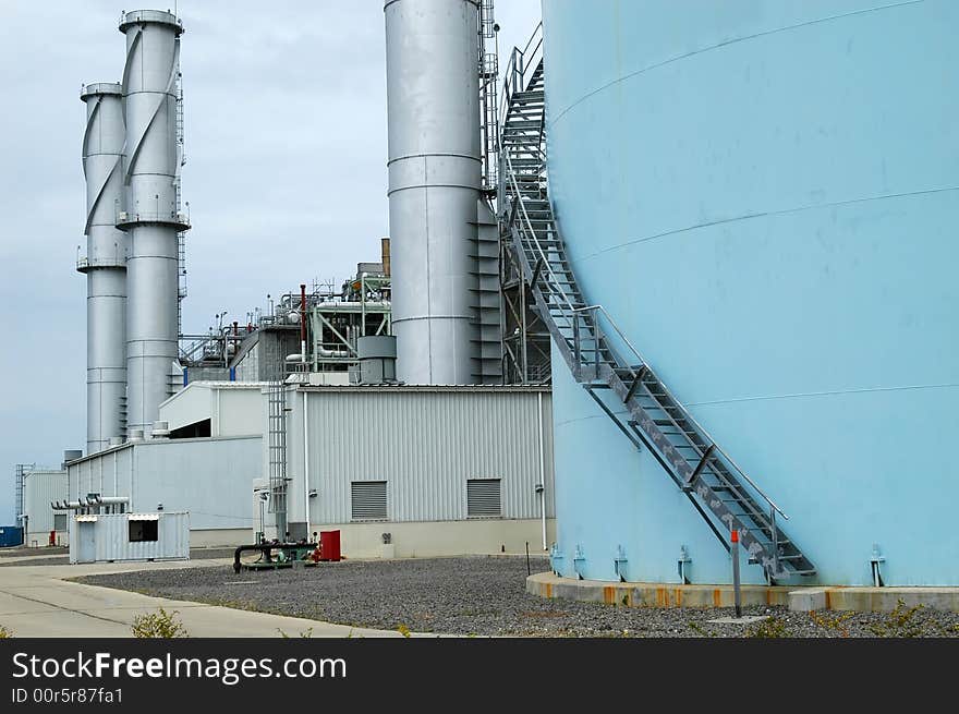 Three power plant chimneys in the Philippines