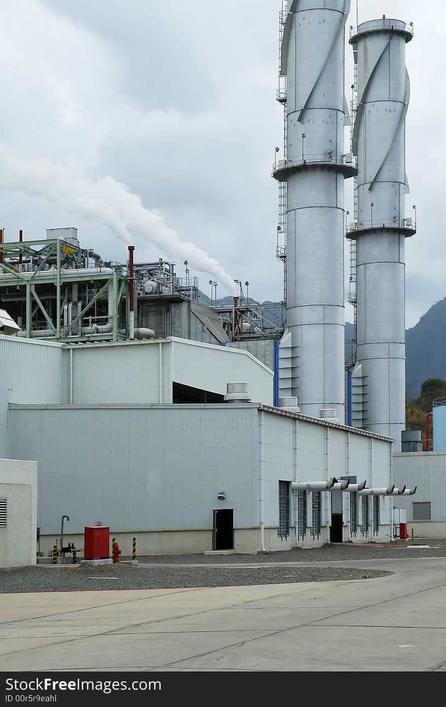 Four Power Plant Chimneys in Southern Luzon, Philippines