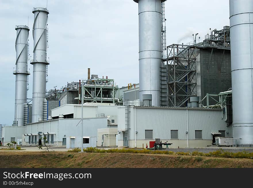 Power plant chimneys in Southern Philippines