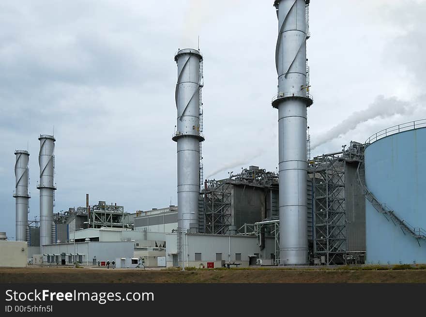 Power plant chimneys in Southern Philippines