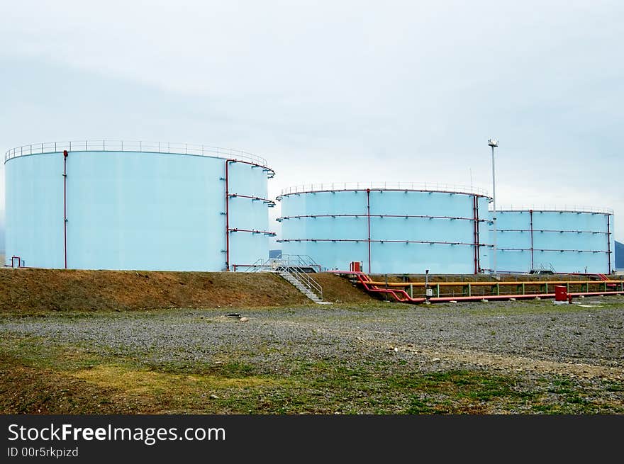 Oil bunkers inside a power plant