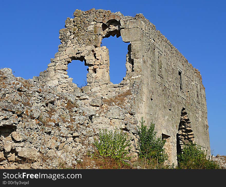 Ruins of the Ancient Fortress on the top of The Mangup Mountain, Crimea. Ruins of the Ancient Fortress on the top of The Mangup Mountain, Crimea