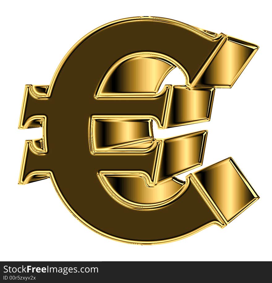 Golden Euro Sign