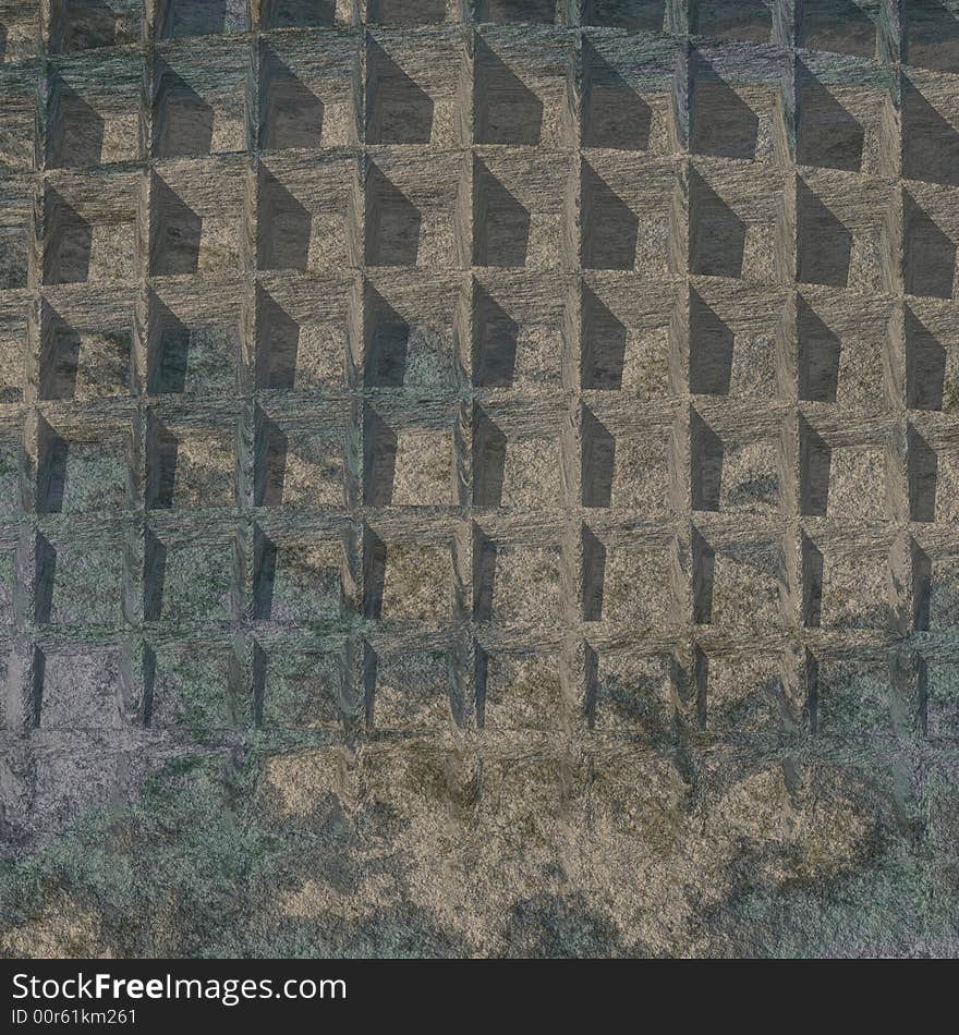 A waffle grid stone texture.