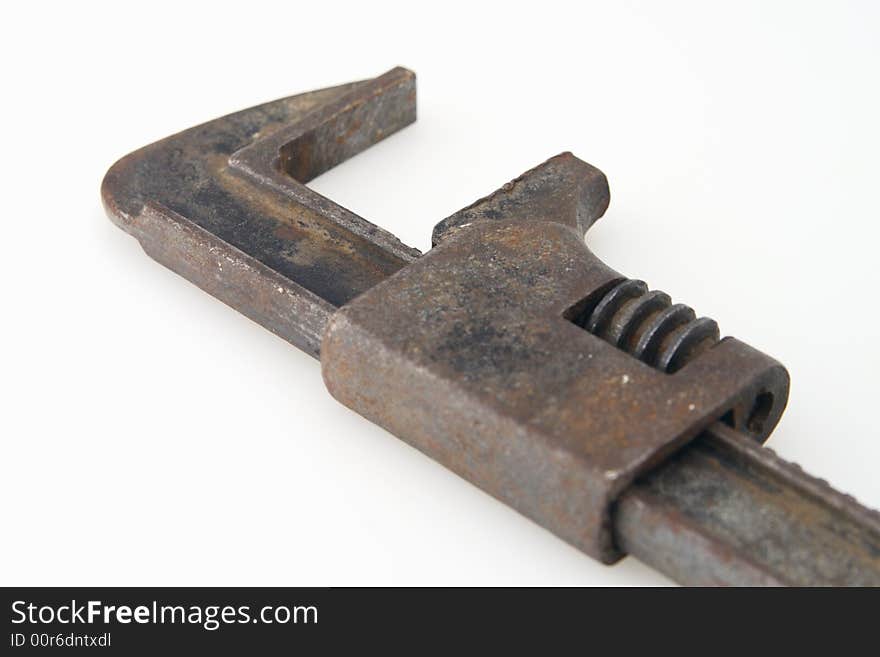 Old Vintage Monkey Wrench for plumbing work on pipes. Old Vintage Monkey Wrench for plumbing work on pipes