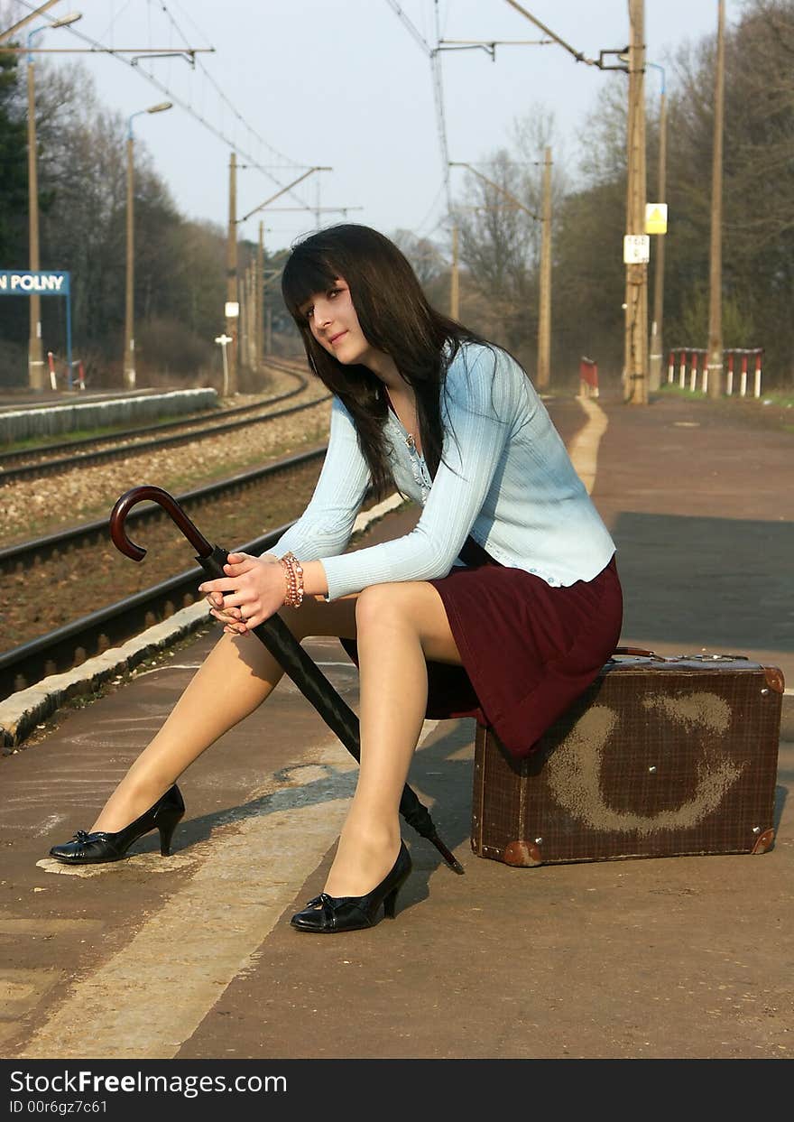 Girl Waiting For The Train