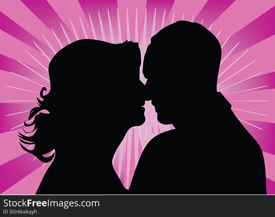 Silhouette of man and woman. Silhouette of man and woman