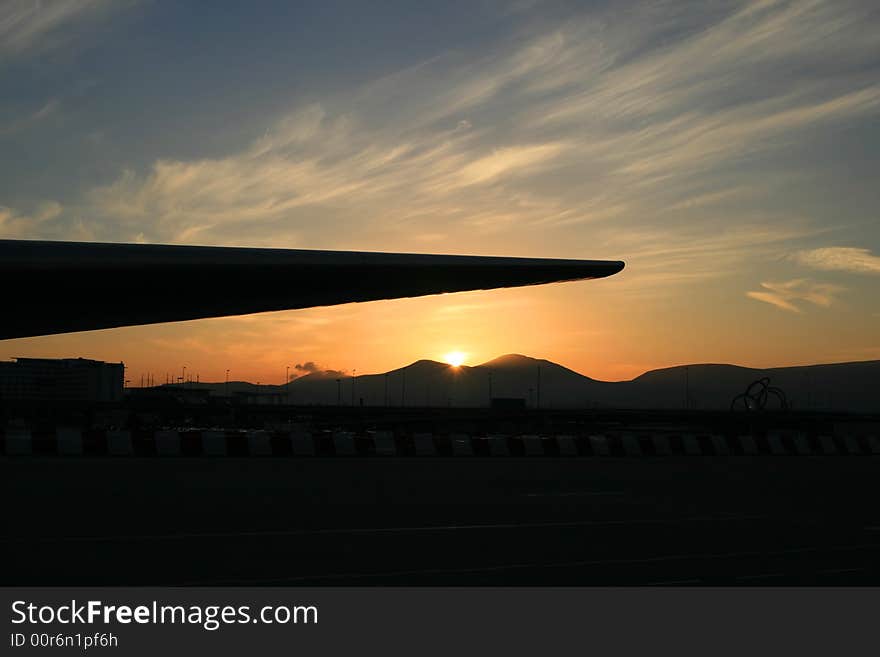 Airport At Sunset