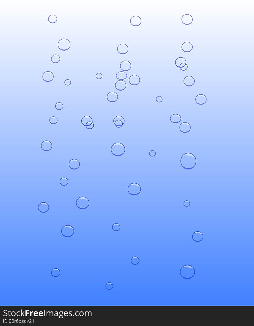 Blue Water And Bubbles