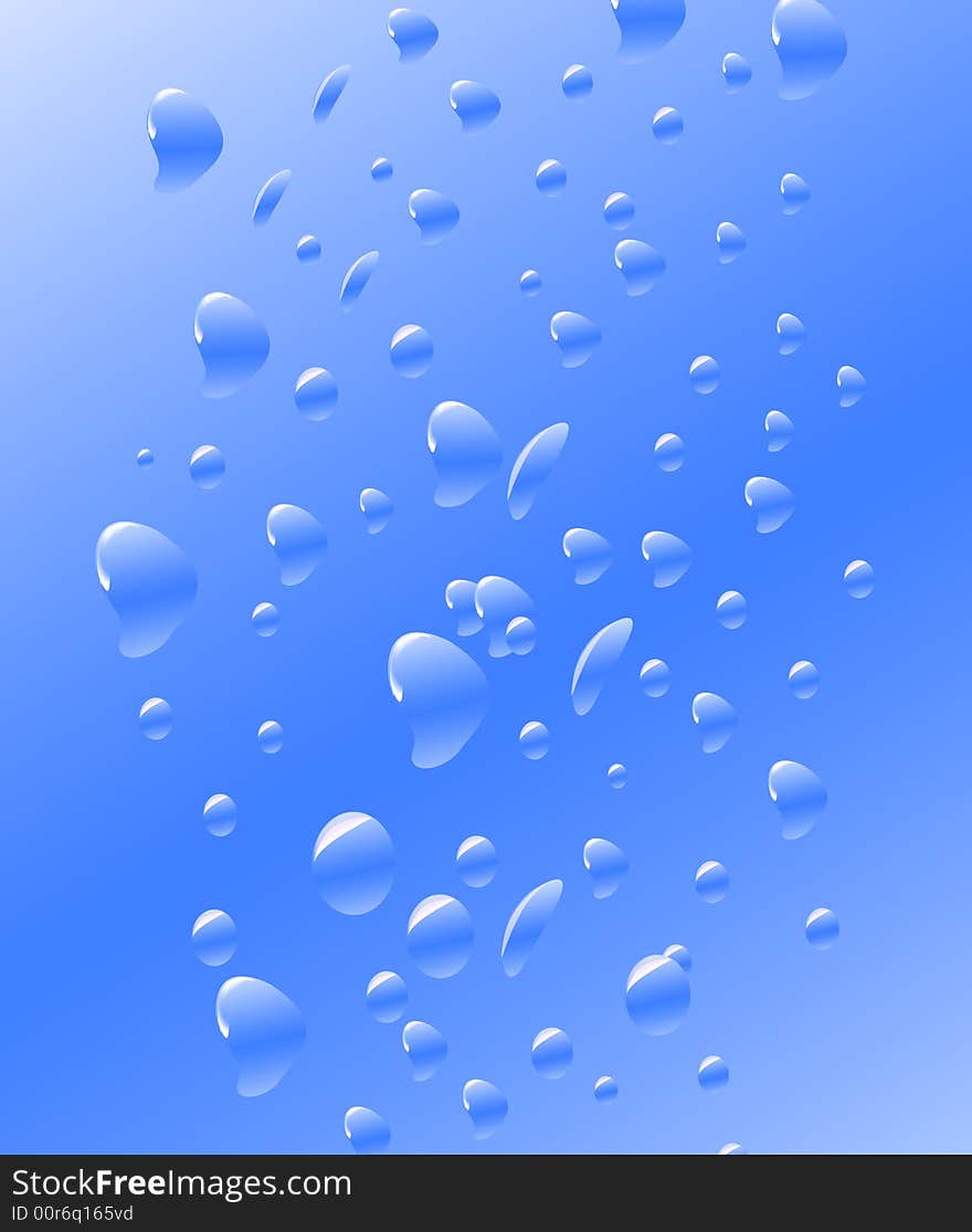 Bubbles on clear blue glass