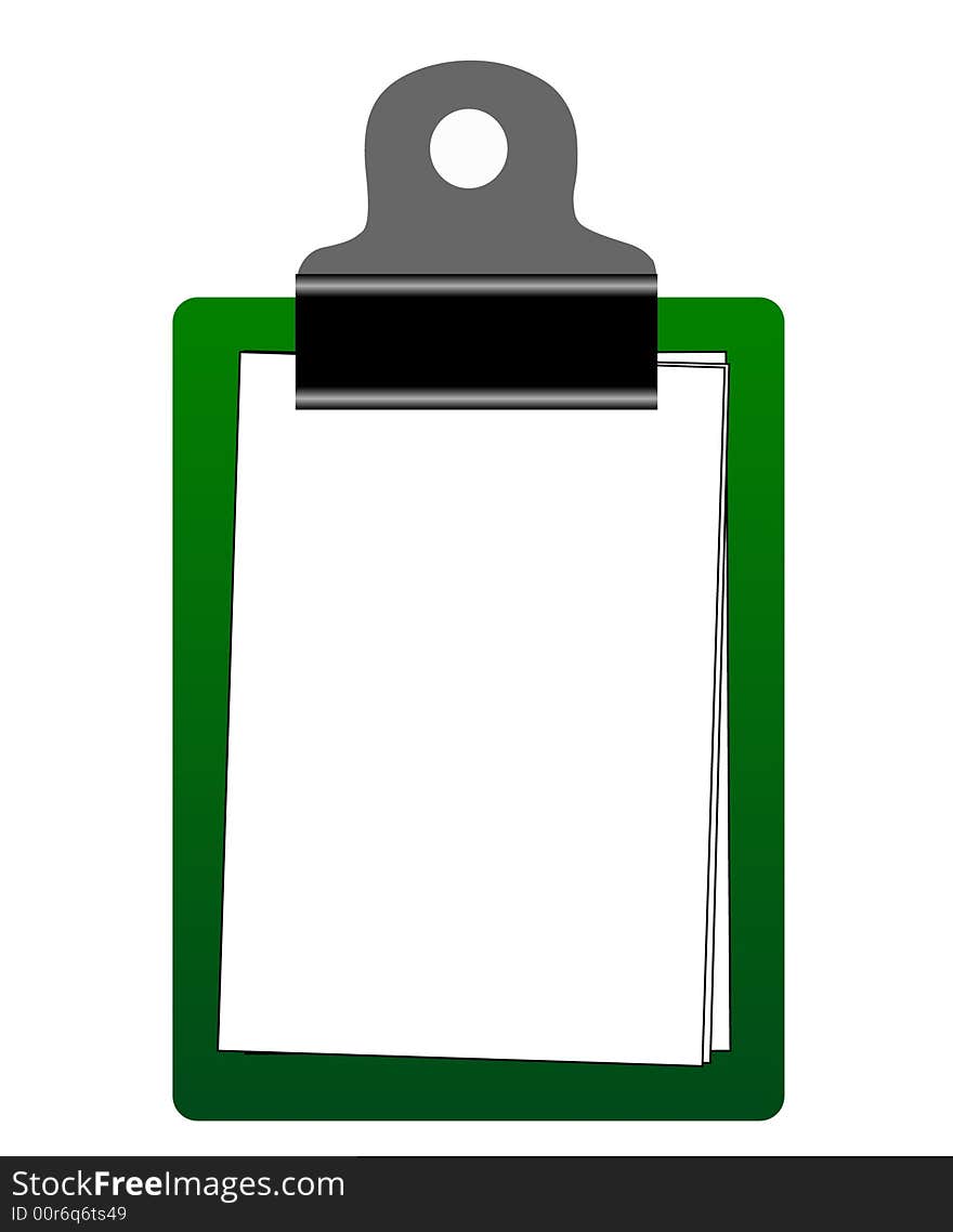 Clipboard with blank pages, vector illustration