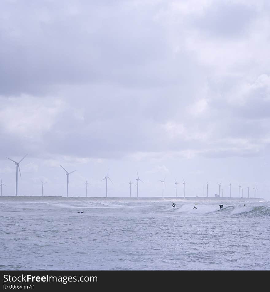 A nice day at the sea with clean energy. A nice day at the sea with clean energy