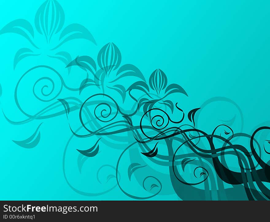 Floral decoration in green for a colorful background. Floral decoration in green for a colorful background