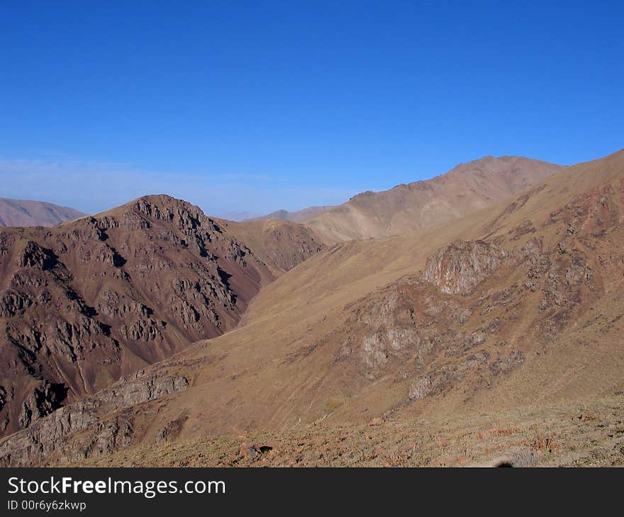 Midday in mountains. Babaytag region, Uzbekistan. Midday in mountains. Babaytag region, Uzbekistan