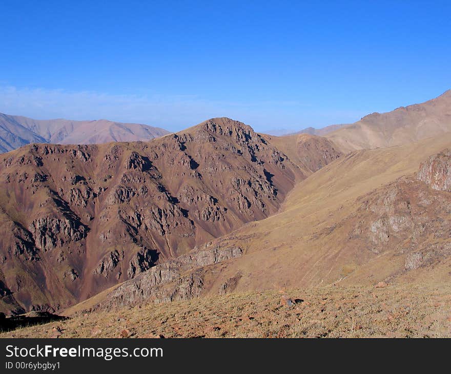 Light mountain slopes