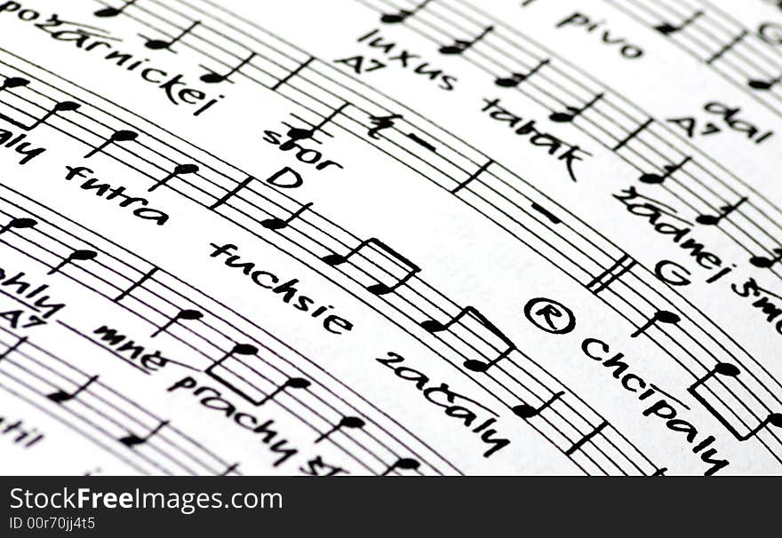 Music notes on white background