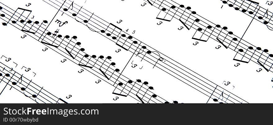 Music notes on white background