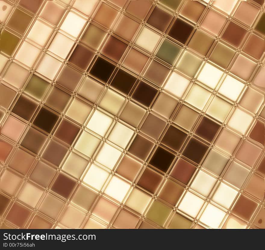 These retro tiles are designed to give the look of glass with brown as background.