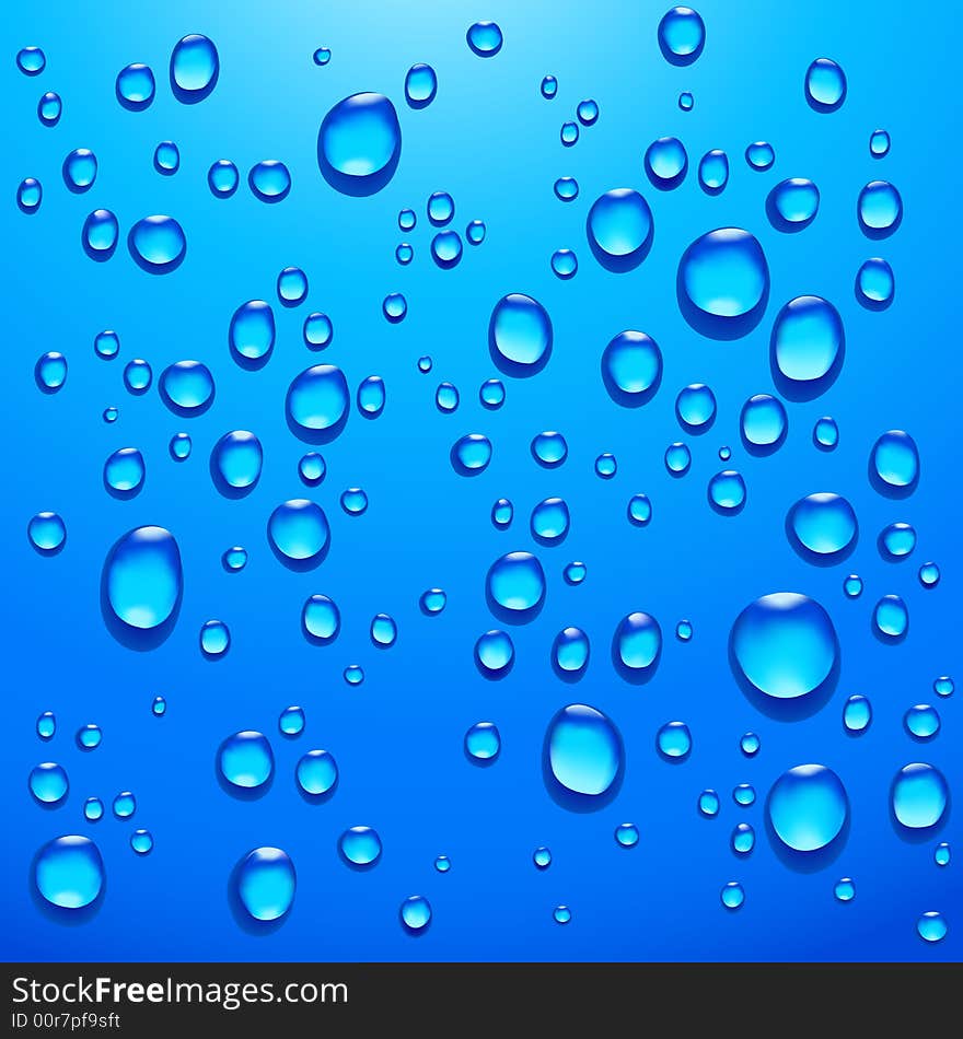 Transparent water drops